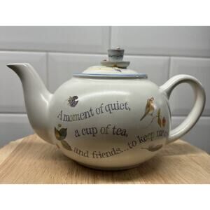 Hallmark‎ Marjolein Bastin Petite Teapot Natures Sketchbook Moment of Quiet Poem
